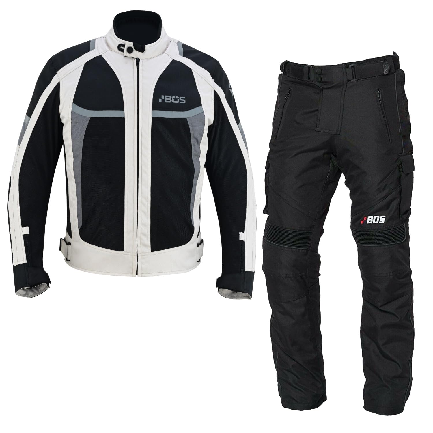 Motorradanzug Textil mit Protektoren – Atmungsaktive und wasserdichte Motorradbekleidung für Herren,Motorrad Textil Kombi Grau,Motorrad Jacke und Hose