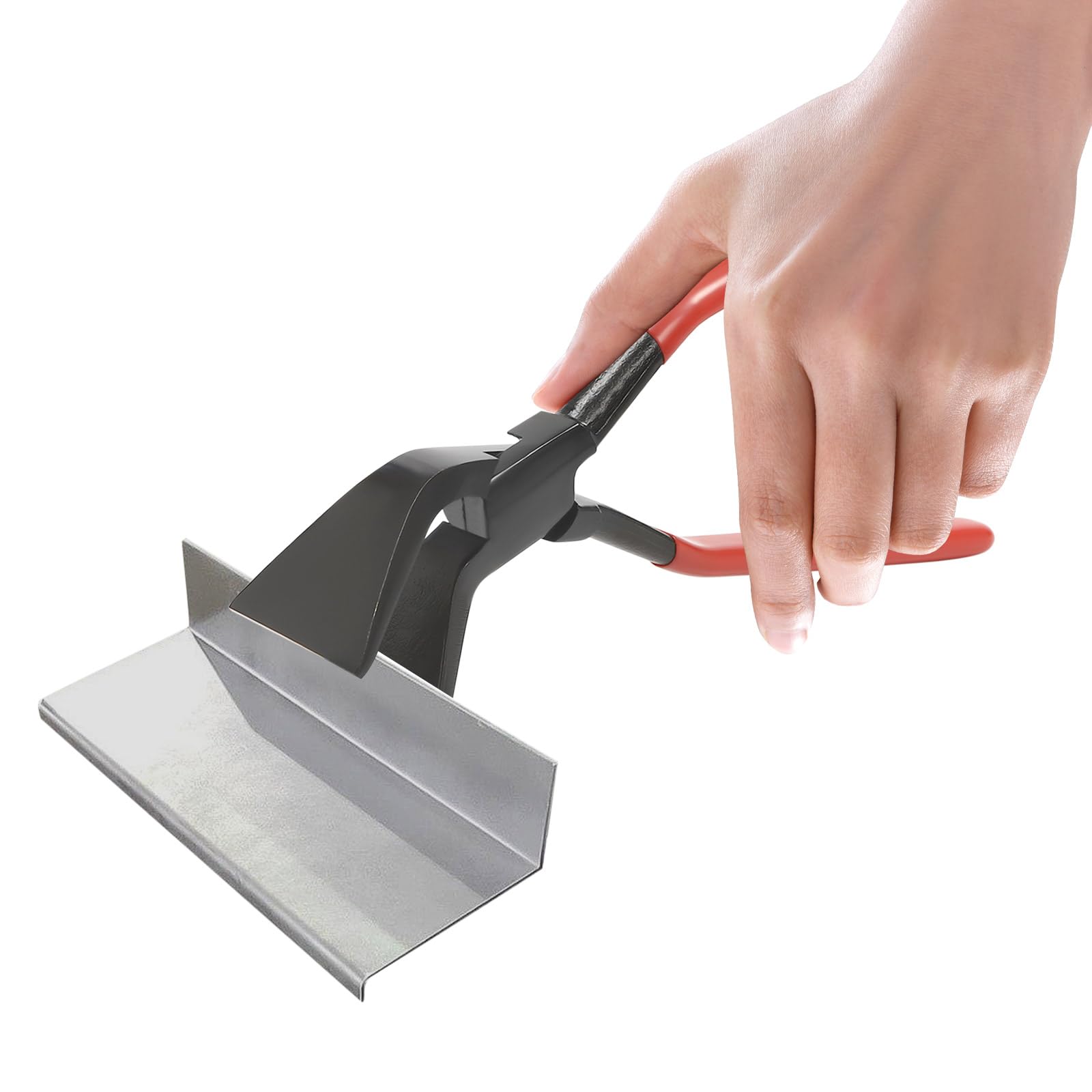 Set di 3 utensili in lamiera, set di pinze per piegatura e appiattire di lamiera, diritte, 45° e 90°, colore: rosso