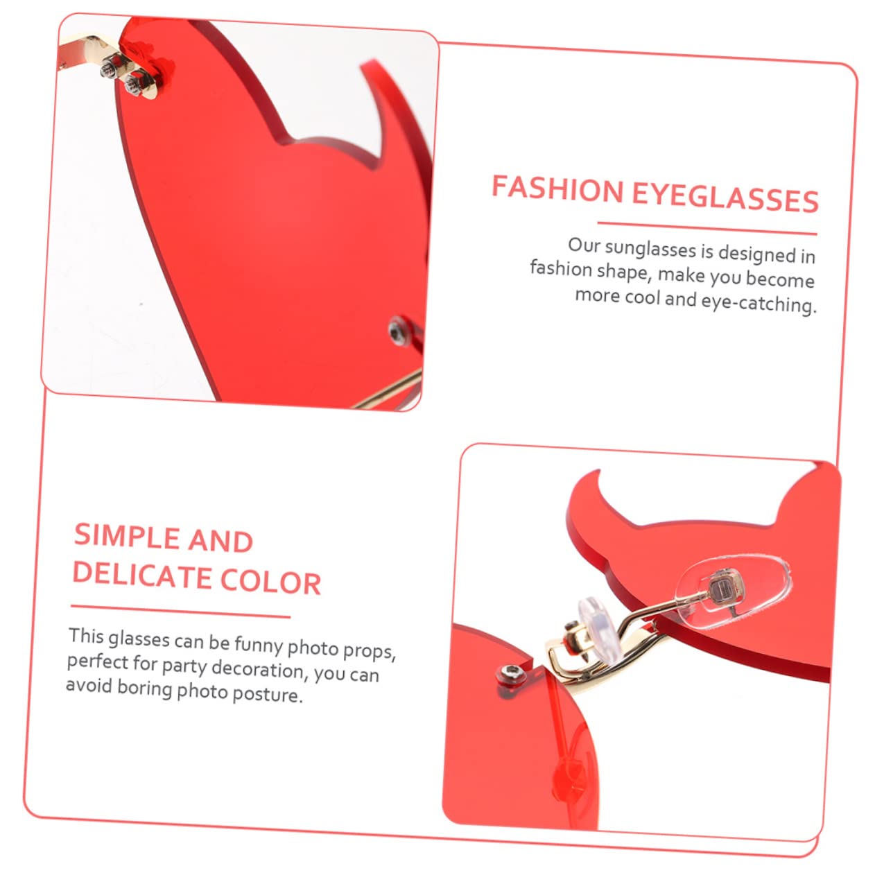 BESTYASH Occhiali Da Sole A Forma Di Cuore Occhiali Da Sole Da Donna Festa Heart Shaped Sunglasses Heart Sunglasses Occhiali Da Sole A Cuore Da Donna Occhiali Estivi Pc