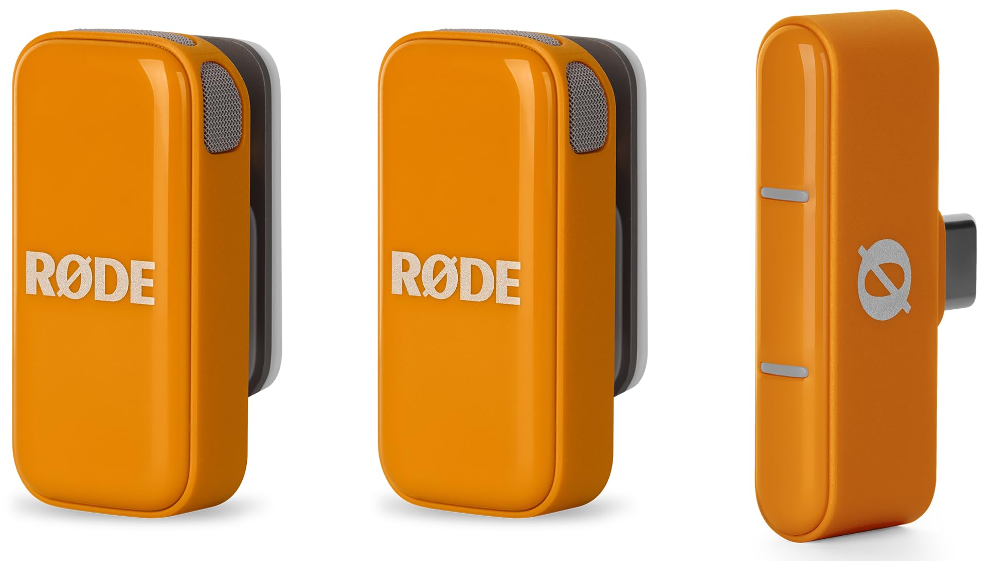 RØDE Wireless Micro - Kompaktowy mikrofon bezprzewodowy, dwa mikrofony z etui ładującym do tworzenia treści na smartfony - USB-C, Pomarańczowy