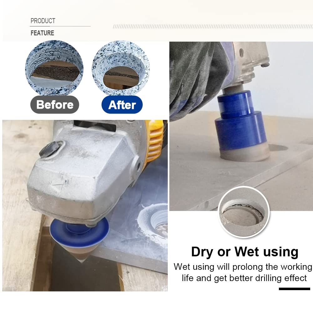SHDIATOOL Diamond Tile Drill Bits Set,Porcelain Hole Saw, Cutter for Marble Ceramic Granite with Milling Bits