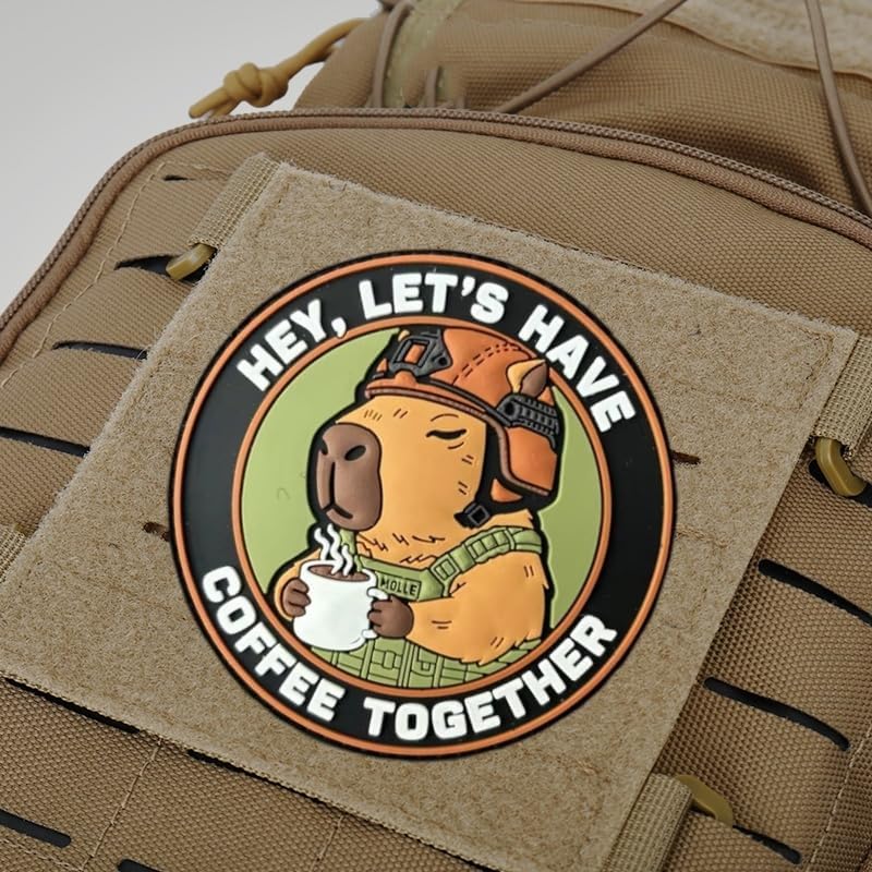 Tactical Patch Capybara Coffee Hook and Loop Patches for Backpacks image 5