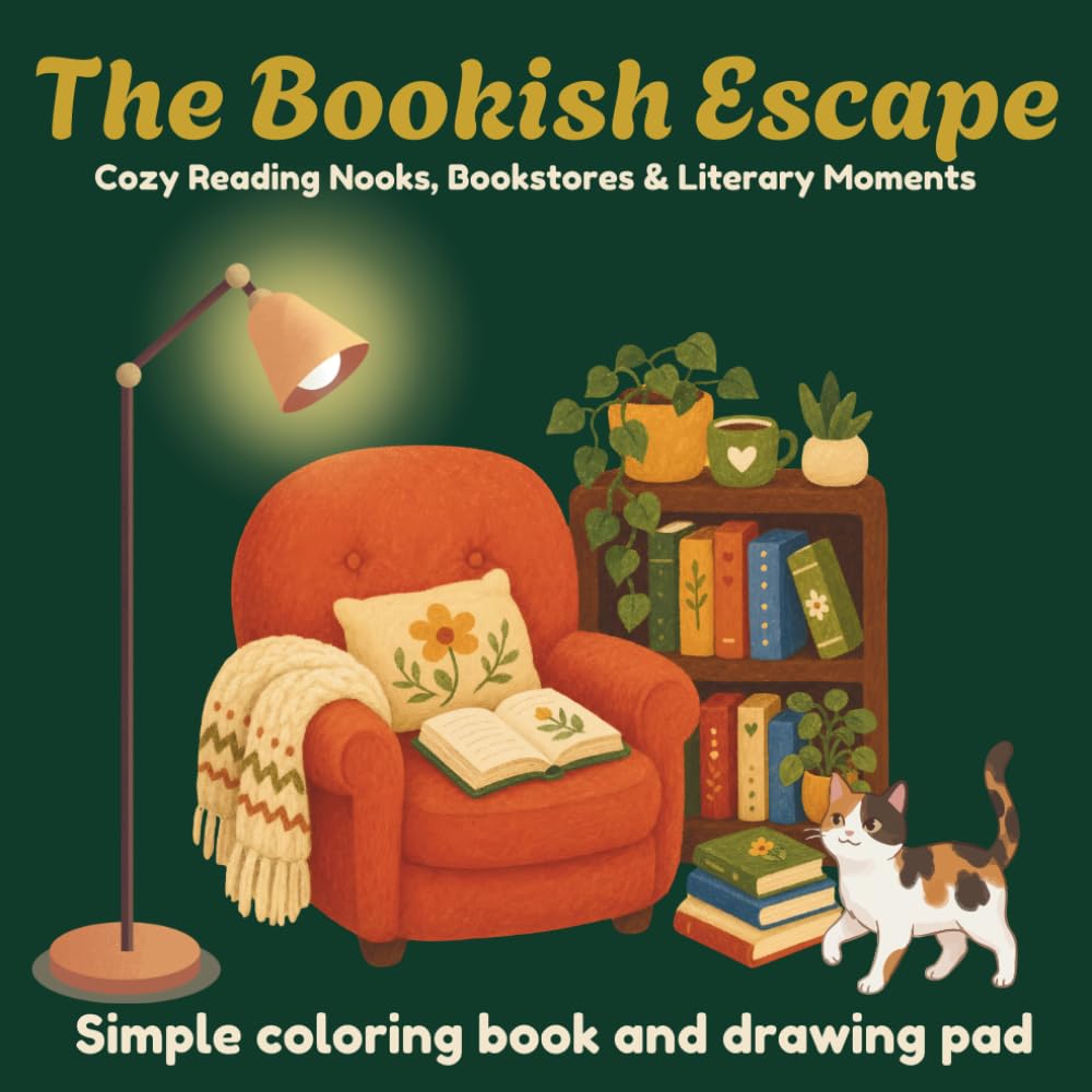 The Bookish Escape Coloring Book: Cozy Reading Nooks, Bookstores & Literary Moments