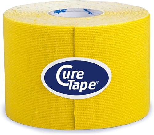 Miniatura 4 de CureTape Cinta de kinesiología clásica amarilla impermeable  La mejor cinta K de adherencia  Cinta deportiva de kinesiología médica  Cinta muscular