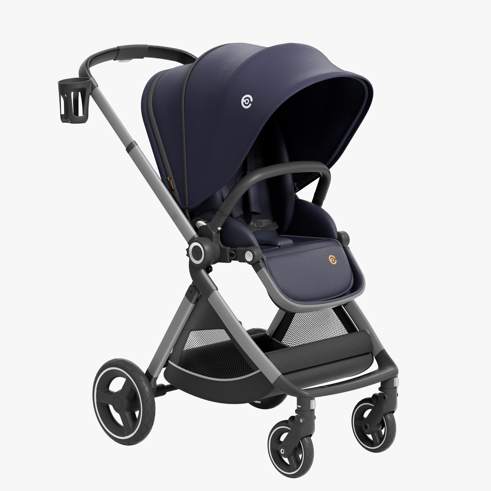 Passeggino Reversibile (Blu), ELITTLE EMU, carrozzina all in 1, passeggino 25 kg portata, reclinabile completamente, ruote all-terrian, UPF50+, per tutti i giorni e in viaggio