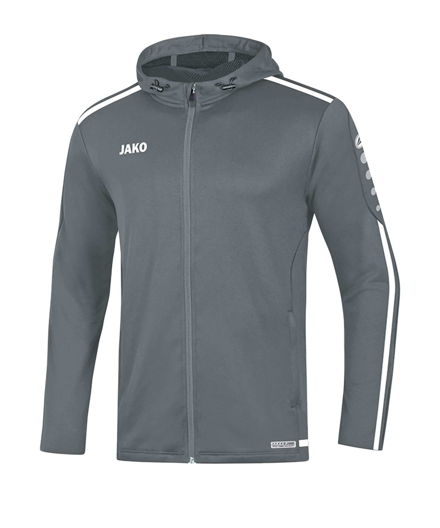 JAKO Women's Striker 2.0 Hooded Jacket, steingrau/Weiß, 34 (EU)