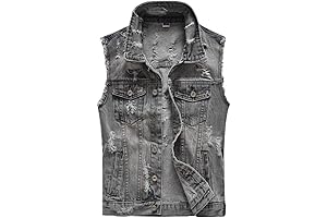 Men's Ripped Jean Jacket Vest