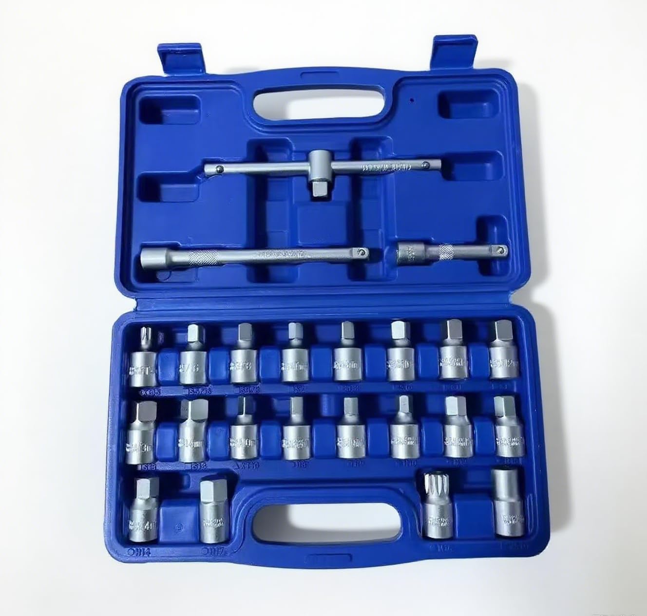 23-Piece Drain Plug Socket Set, 3/8" Drive Oil Drain Plug Key for Back Axle, Differential, Gearboxe, Engine Oil Sump