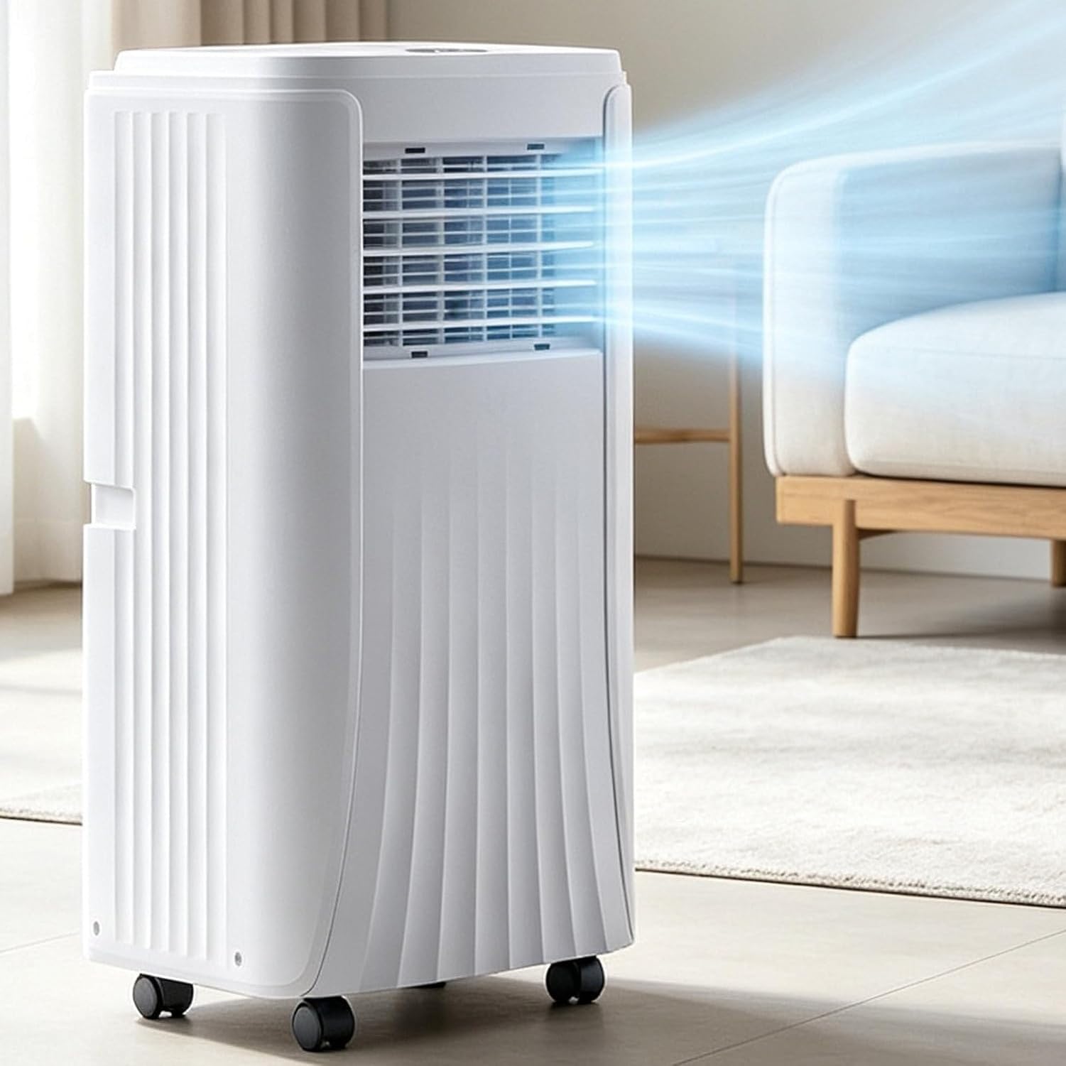 Aire Acondicionado Portátil 12000BTU Silencioso 3 en 1, Enfriamiento Eficiente con Mando a Distancia, para Habitación Oficina Camping [Seller-Added Text omitted