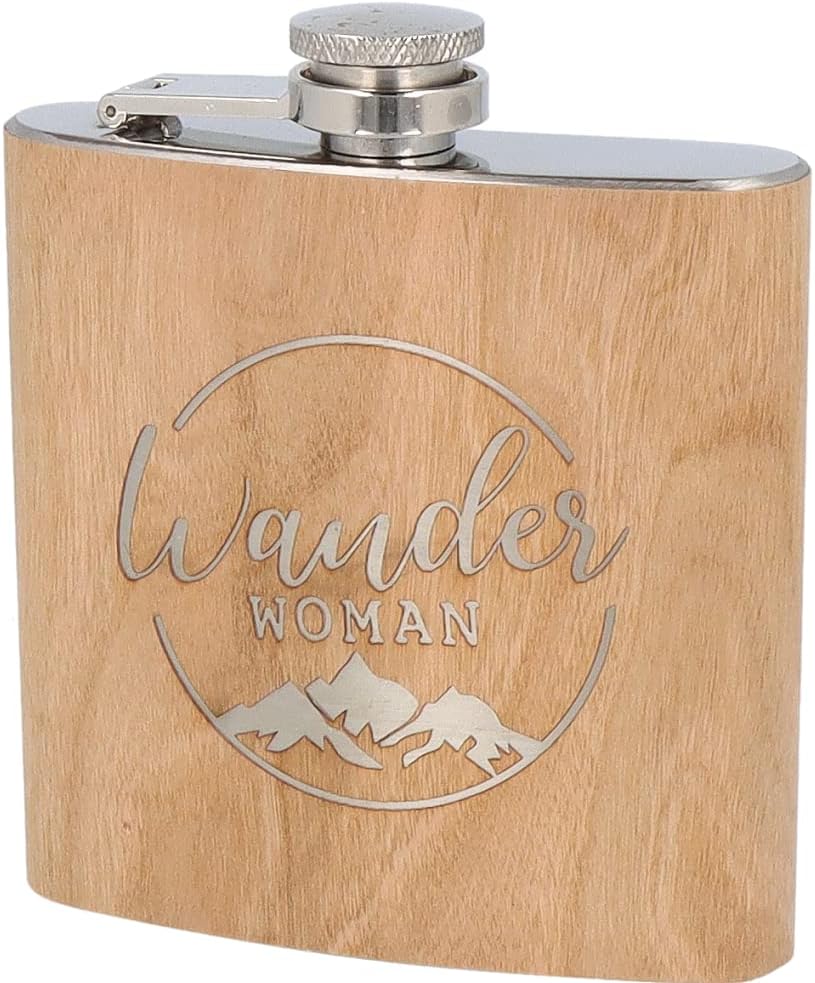 Personalisiert Flachmann Mit Gravur - Berge Design Aus Edelstahl