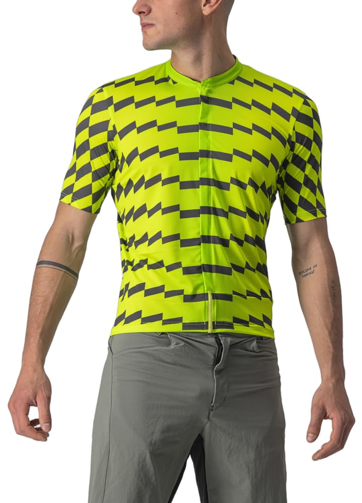 CASTELLI 4522007-383 UNLTD STERRATO JRSY Sweatshirt Men's Electric Lime/Dark Gray XL