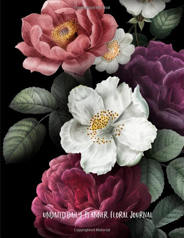 Undated Daily Planner Floral Journal: Fashion Notebook Organizer Scheduler Calendar Paperback – Organizer, April 4, 2019