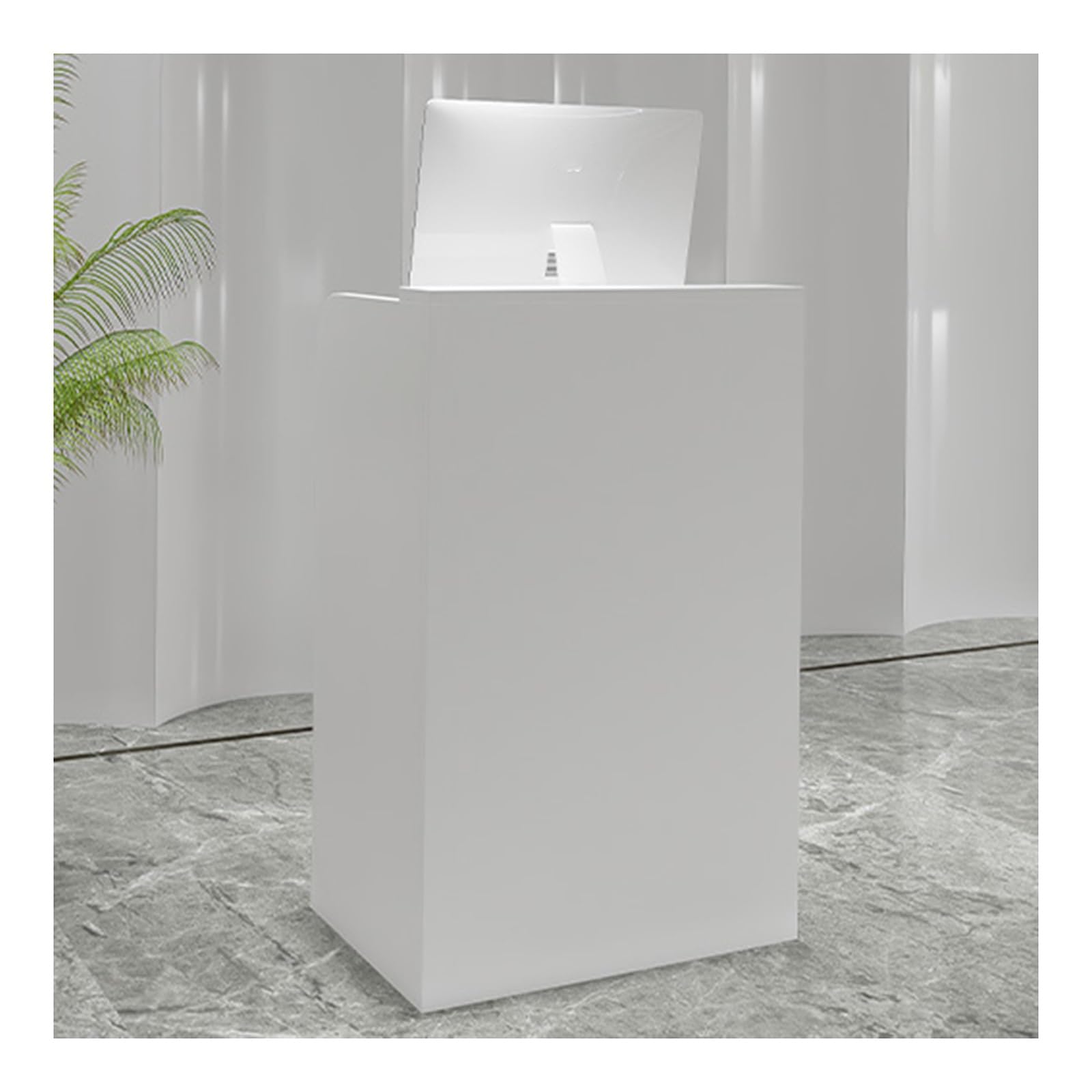 Comptoir de réception avec tiroirs et armoire de rangement Réception moderne pour hôtel et magasin de détail Table de comptoir multifonctionnelle avec grand espace de rangement et design élé