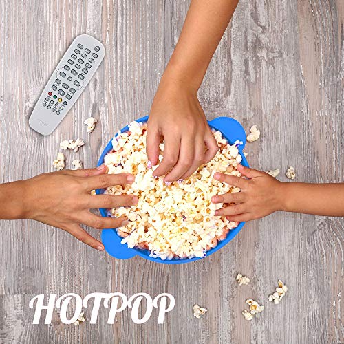 The Original Hotpop Microwave Popcorn Popper, Silicone Popcorn Maker, Collapsible Bowl BPA-Free and Dishwasher Safe- 20 Colors Available (Azure)