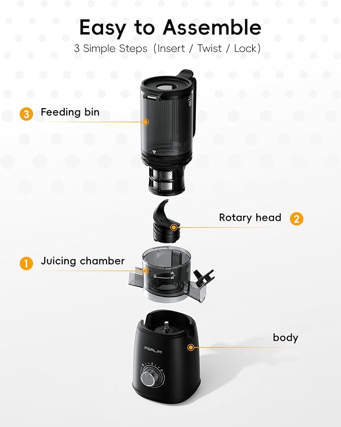 Extractor Jugos Prensado Frío Boca Ancha 200W 120V miniatura 8