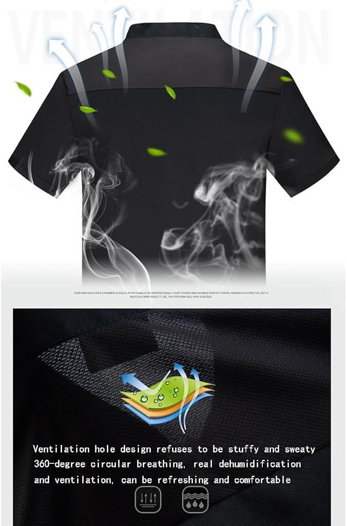 Vista 4 de Chef Uniform for Women Men Chef Jacket Short Sleeve Lightweight Chef Coat Comfortable for Kitchen Cooking