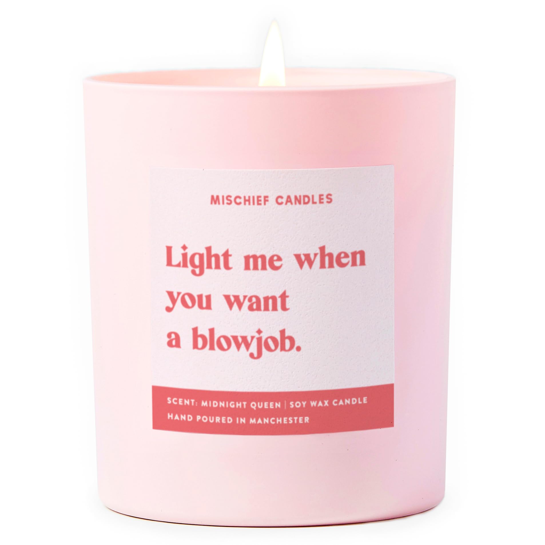 Mischief Candles Pink Funny Girlfriend Gift For Boyfriend Gifts Relationship Scented Soy Wax Candle (Light When You Want A B******)