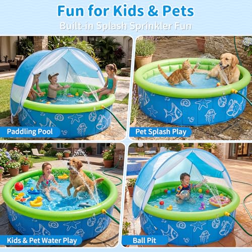 67% Off PEEMARIO Foldable Kids Pool with Canopy - Image 3