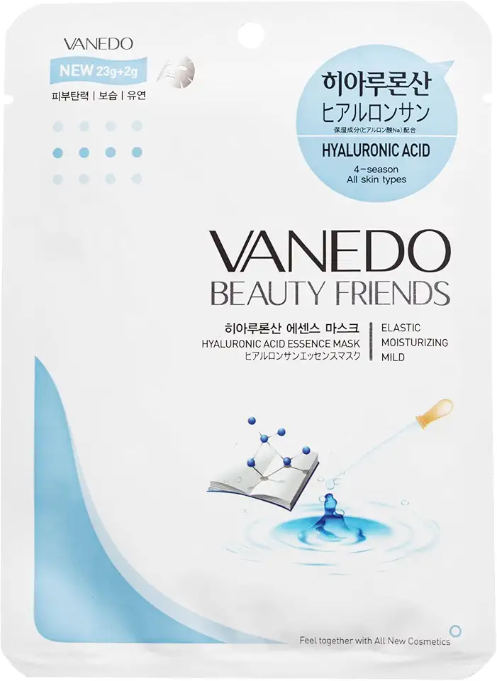 Máscara Hidratante Facial Coreana Beauty Friends - Ácido Hialurônico