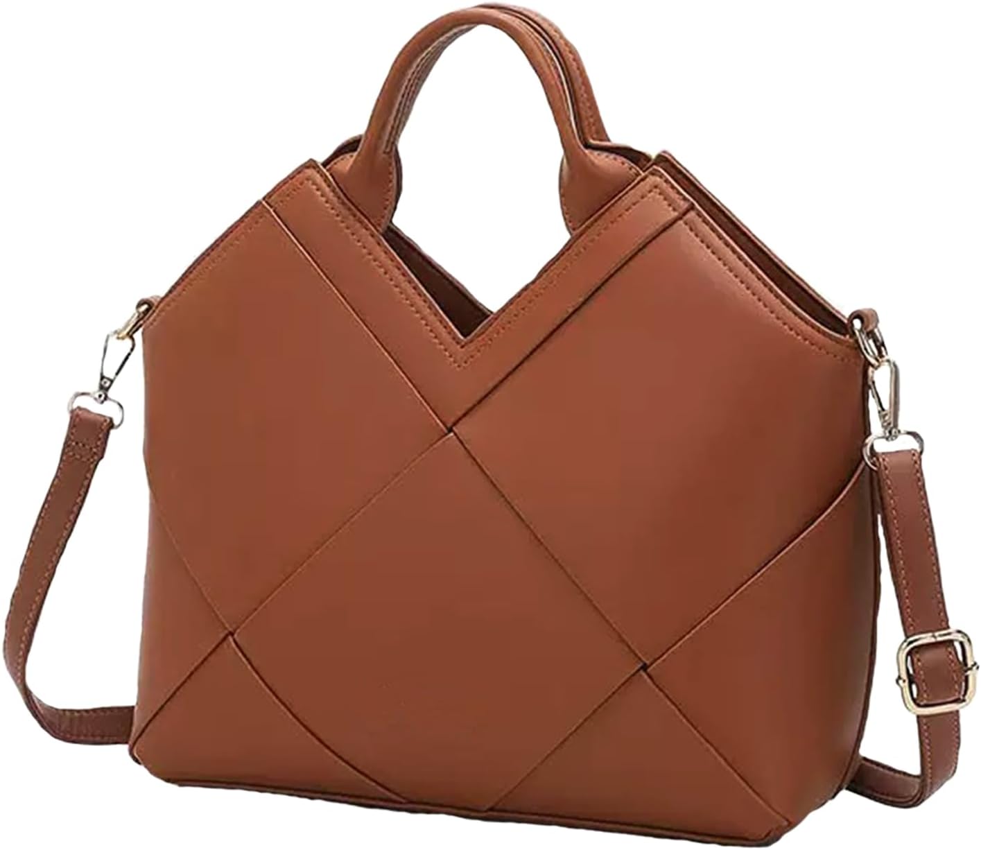 Womens Woven Crossbody Bag with Top Handle Medium Crossbody Purse Stylish Women Handbag Pocketbooks with Adjustable Strap