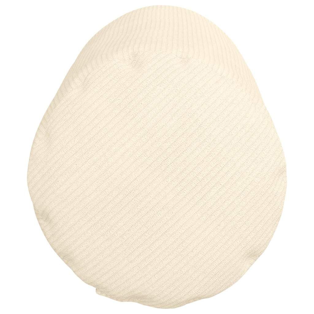 Set di 2 cuscini cilindrici in morbido tessuto a coste, per divano e letto, 70 x 25 cm, sfoderabile, colore crema
