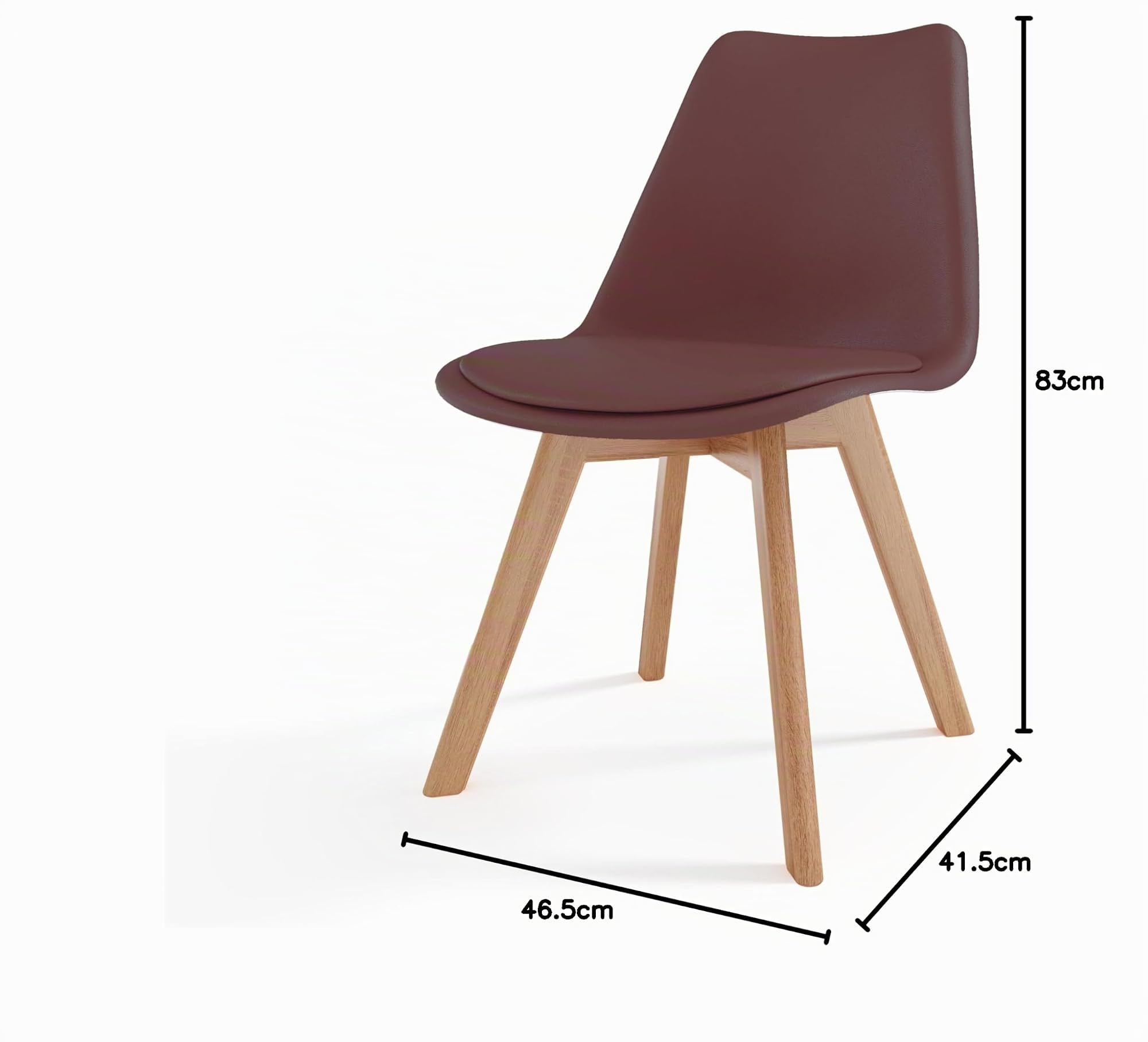 Arreditaly Set Di 4 Sedie Per Sala Da Pranzo Ufficio Con Gambe In Faggio Legno Massello Massiccio Stile Nordico Scandinavo Comoda Seduta Imbottita Ideale Per Soggiorno Sala Riunione (Rosso Cremlino)