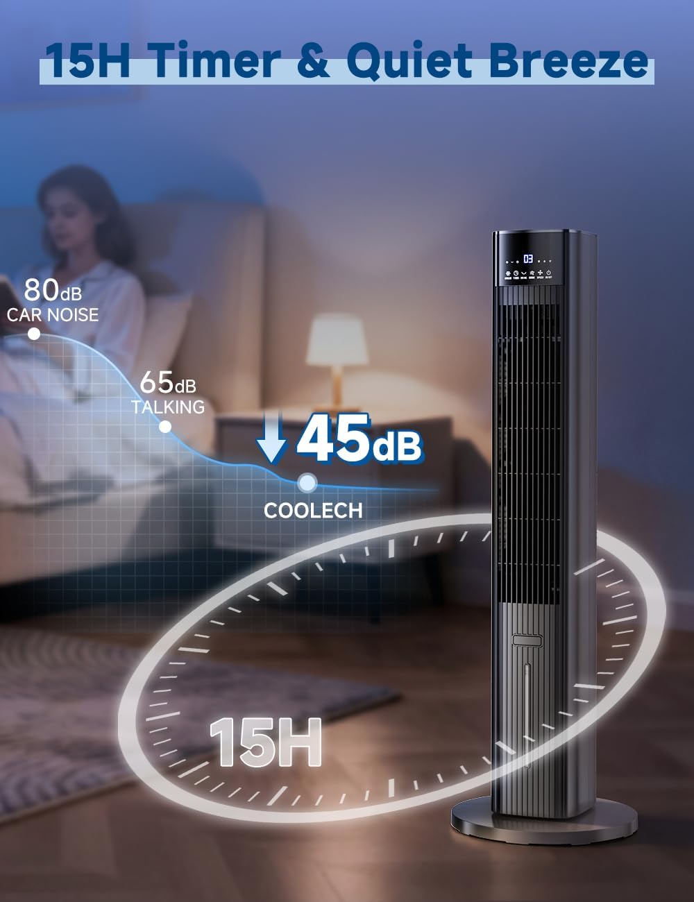 42 INCH Swamp Cooler Air Conditioner w/4 Mode & 3 Speed, 15H Timer, Aroma&Memory Function, Portable Air Conditioners No Windows Needed, 6 Ice Packs, 1.1-Gal Dual Tank Portable AC Unit for Room