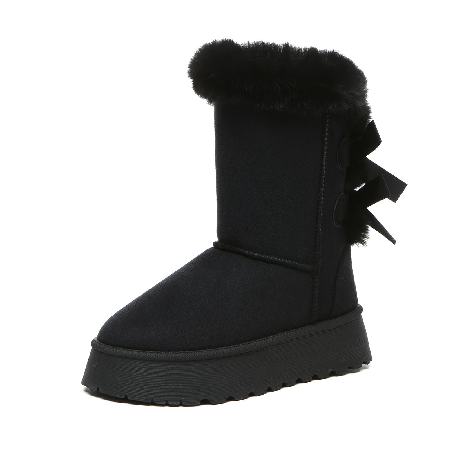 Bernal Mid-Calf Snow Boots for Women Platform Faux Fur Boots Slip-On Warm Comfortable Ankle Outdoor Shoes