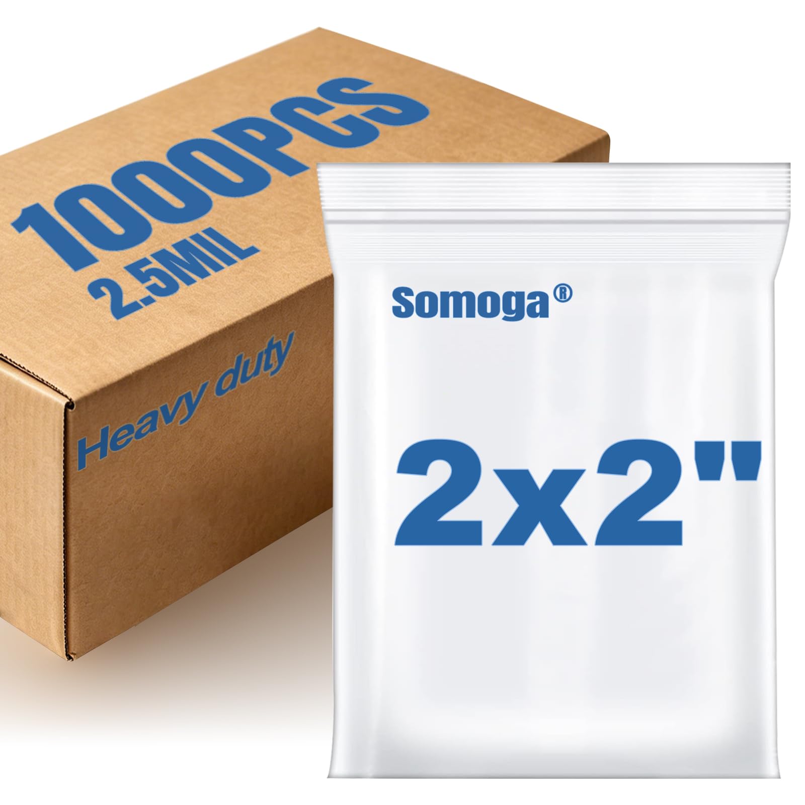 Photo 1 of 1000PCS 2"x2" Small Plastic Bags 2.5 Mil Clear Zip Resealable Lock Baggies Thick For Packaging Pill Jewelry Bag Durable