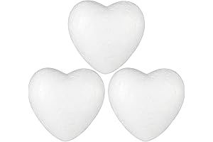 Kisangel Styrofoam Heart Shape Craft Foam Balls for DIY Craft Modeling Wedding Decorations