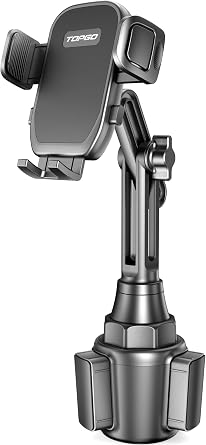 Cup Holder Phone Mount, [No Shaking & Height-Adjustable Pole] Cup Phone Holder for Car, Cell Phone Cradle for iPhone iPhone14, Samsung and More Smart PhoneBlack