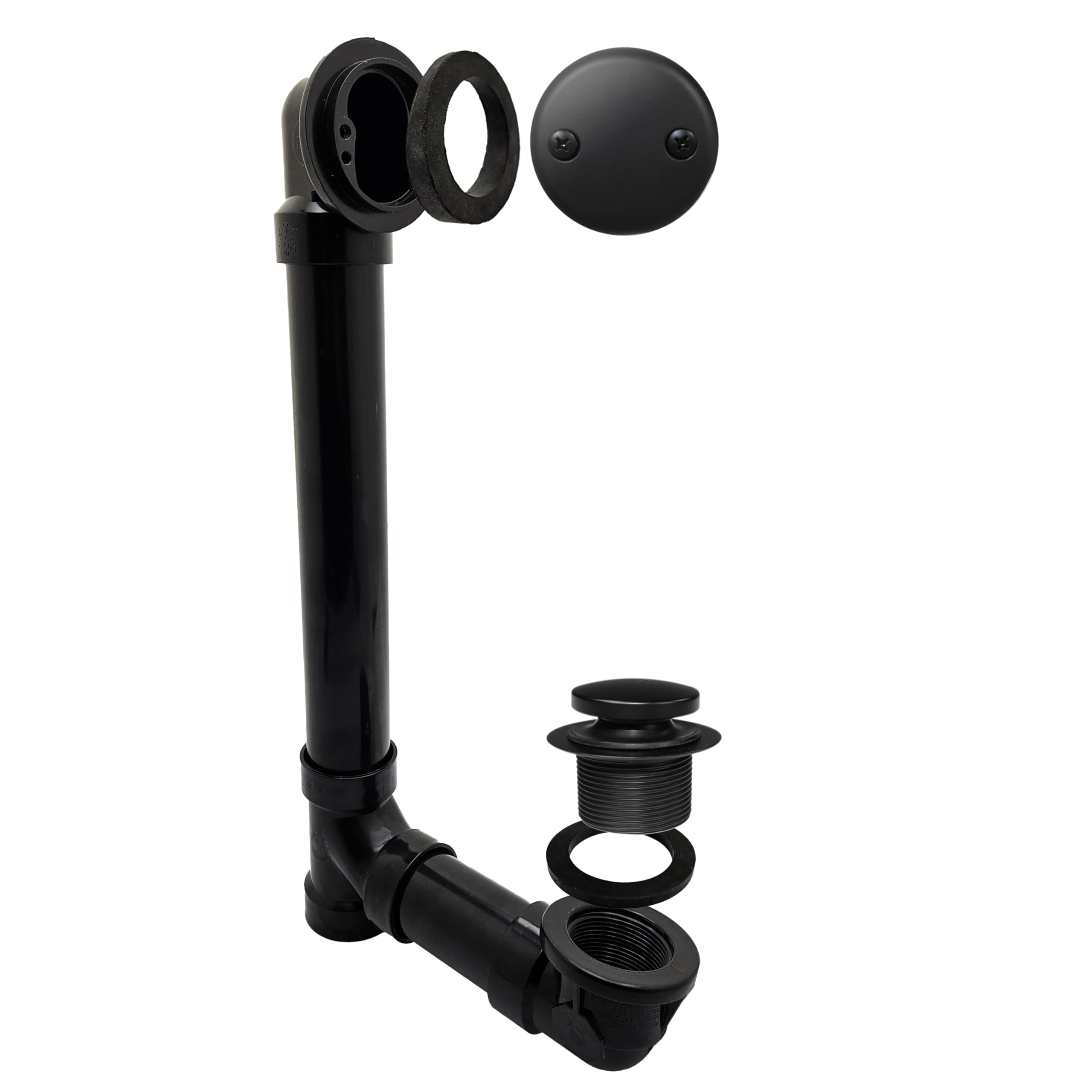 Tip Toe Bath Tub Waste Bathtub Overflow Tube Flat Black