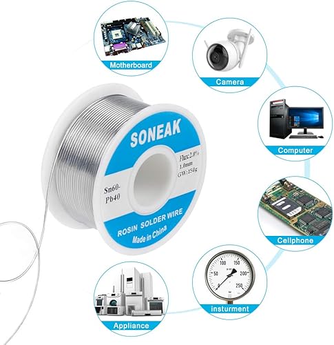 Miniatura 3 de SONEAK Soldadura de la ventaja de la lata 6040 con la base de colofonia para la soldadura eléctrica 3.3 ft m 5.29 oz