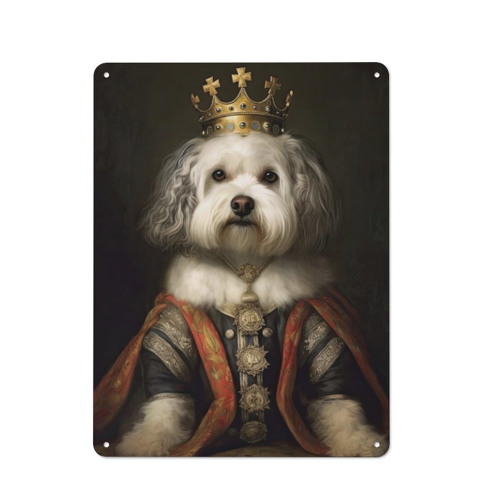 Junmoney Havanese The King Metal Wall Sign 40X30cm Featuring For Garage Or Workshop, For Home Office, Studio And Craft Room Walls