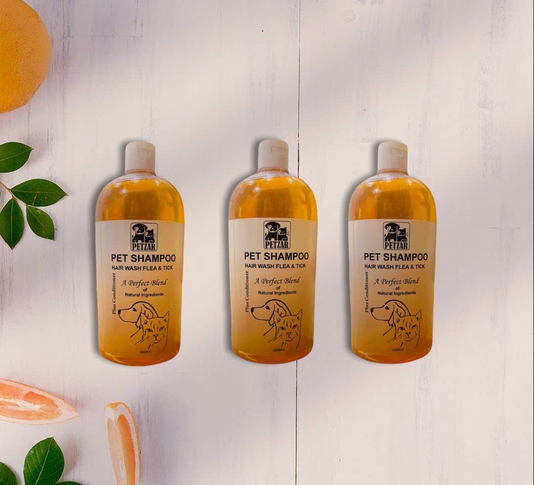Anti tick and flea Dog & cat Shampoo with Conditioner paraben Free | with neem Distillate Clove Oil & Glycerine |Soothe Irritated Itchy Skin| Super Saver Pack of 3 Litre by petzar (B09KNGRB6B) Amazon Price History, Amazon Price Tracker