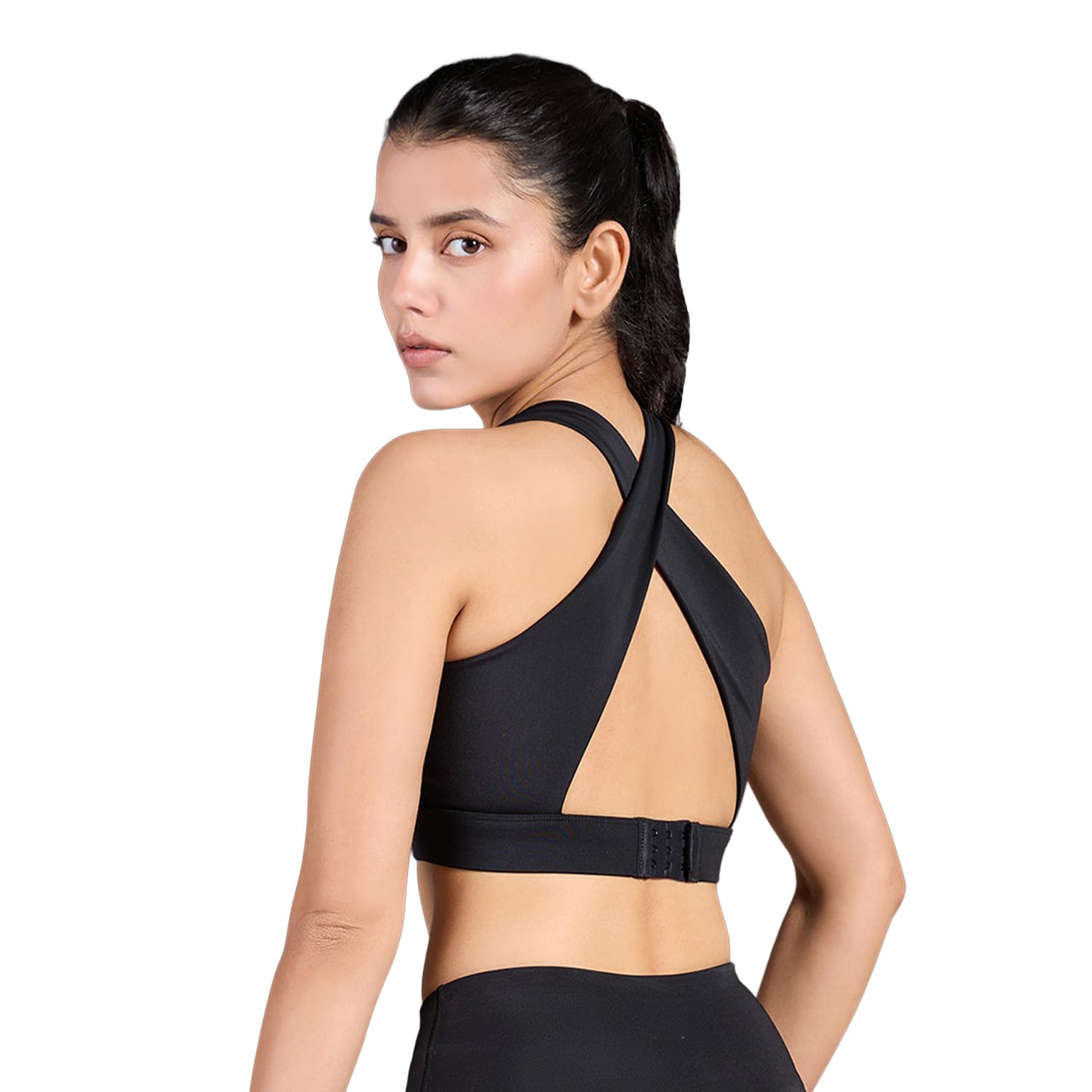 Women's Nylon Wire Free Modern Non-Padded Sports Bra-image-36