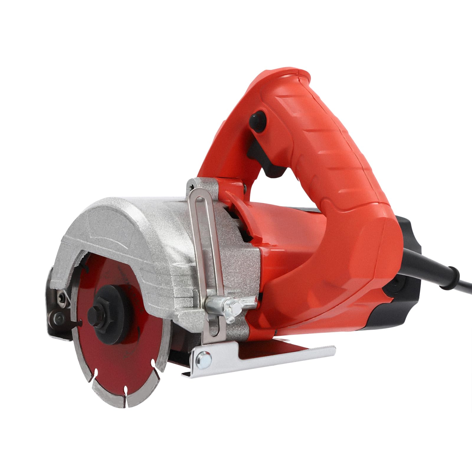 Tagliapiastrelle elettrico, sega circolare a mano, 1580 W, 110 mm, profondità di taglio 0-34 mm, angolo di inclinazione 0-45°, con 2 lame per legno e pietra, ideale per fai da te e costruzione