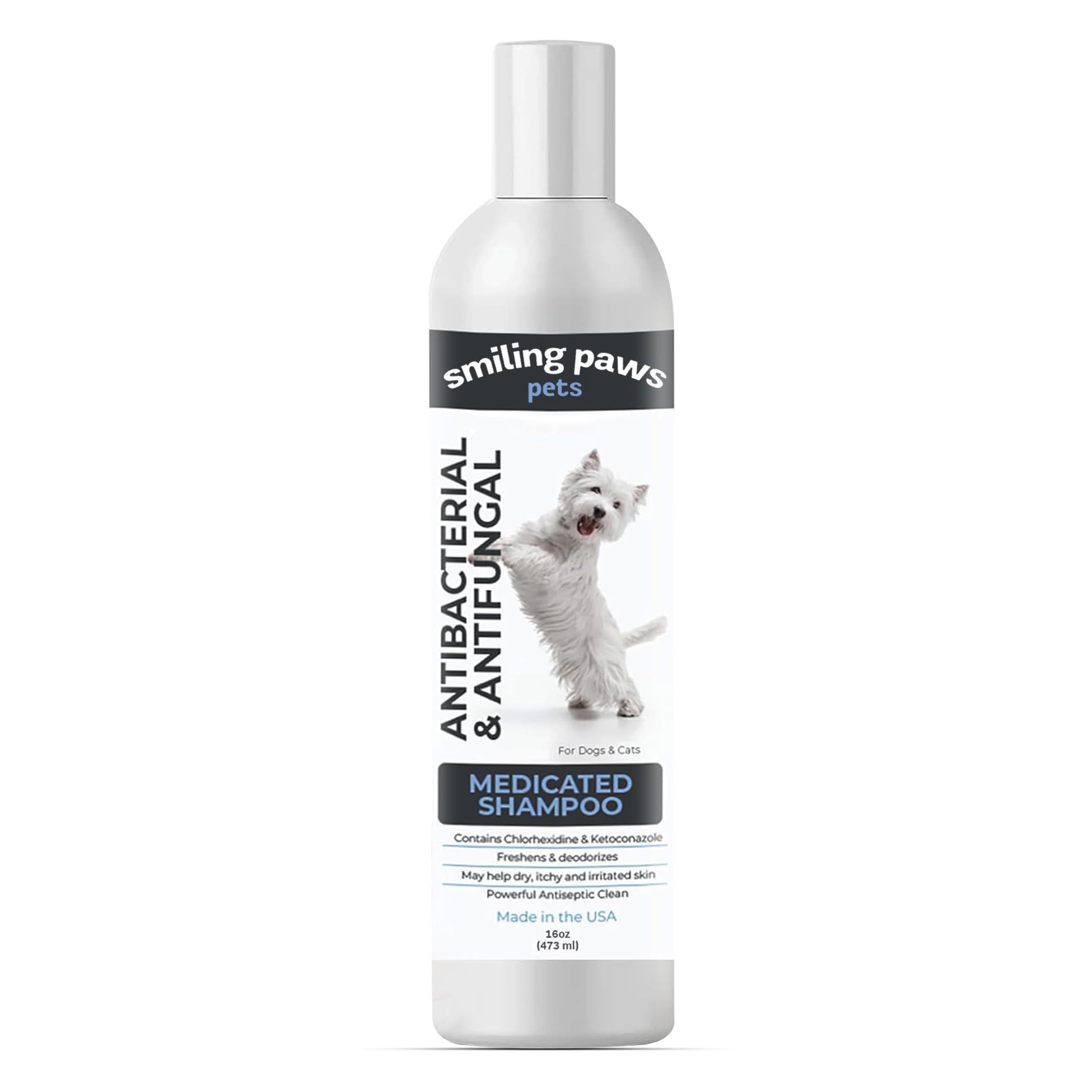 Anti-Itch Shampoo for Dogs & Cats - Ketoconazole and Chlorhexidine Medicated Dog Shampoo for Allergies and Itching - Dog Skin Treatment for Itching, Hot Spots, and Allergies (16oz)