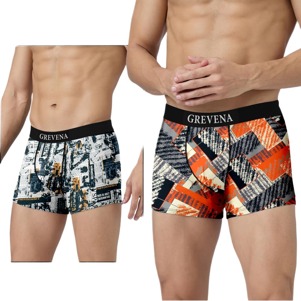 grevena Men's Multicolor Pack of 2 Nylon Underwear Comfortable Breathable Everyday Wear | Size L Multicolour-picture-50