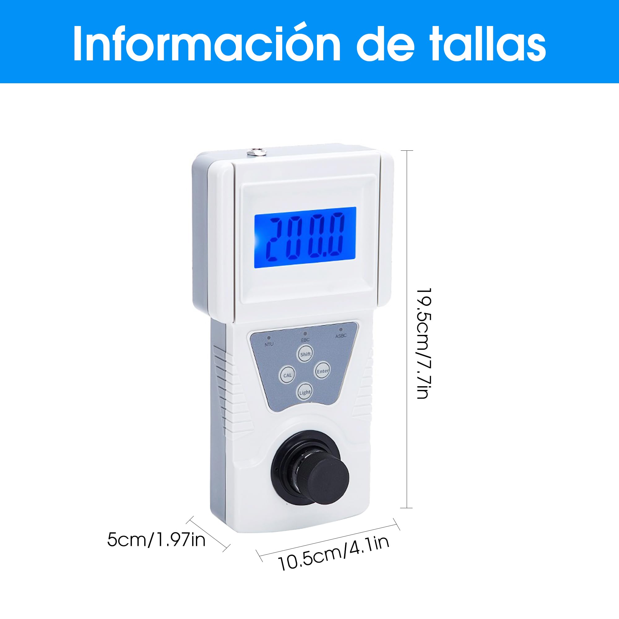 Turbidímetro digital portátil para agua, 0 a 200 NTU, compatible con ISO7027, precisión de 0,01 con luz de fondo para plantas de energía, plantas de agua pura e industria del vino