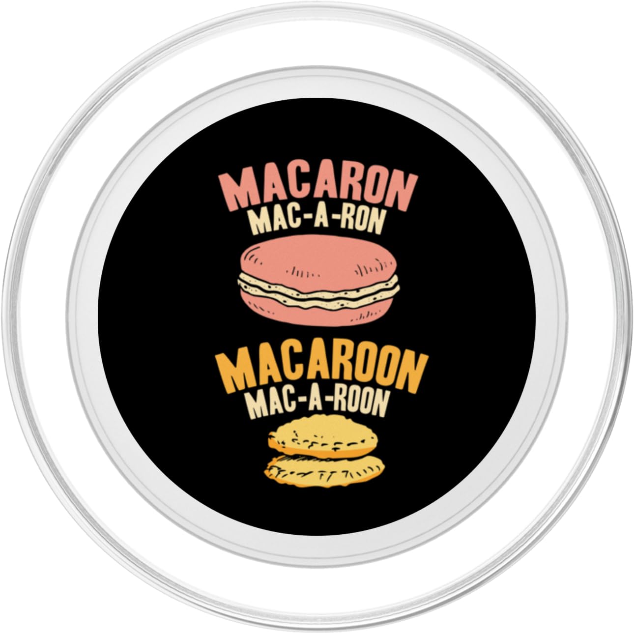 Women Macaron Clothes Macaroon Cookies Apparel PopSockets PopGrip for MagSafe, Clear - Image 2
