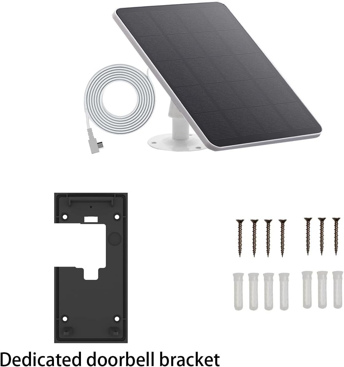 5W Solar Charger Compatible Ring Video Doorbell (2nd Gen - 2020 Release) (White)