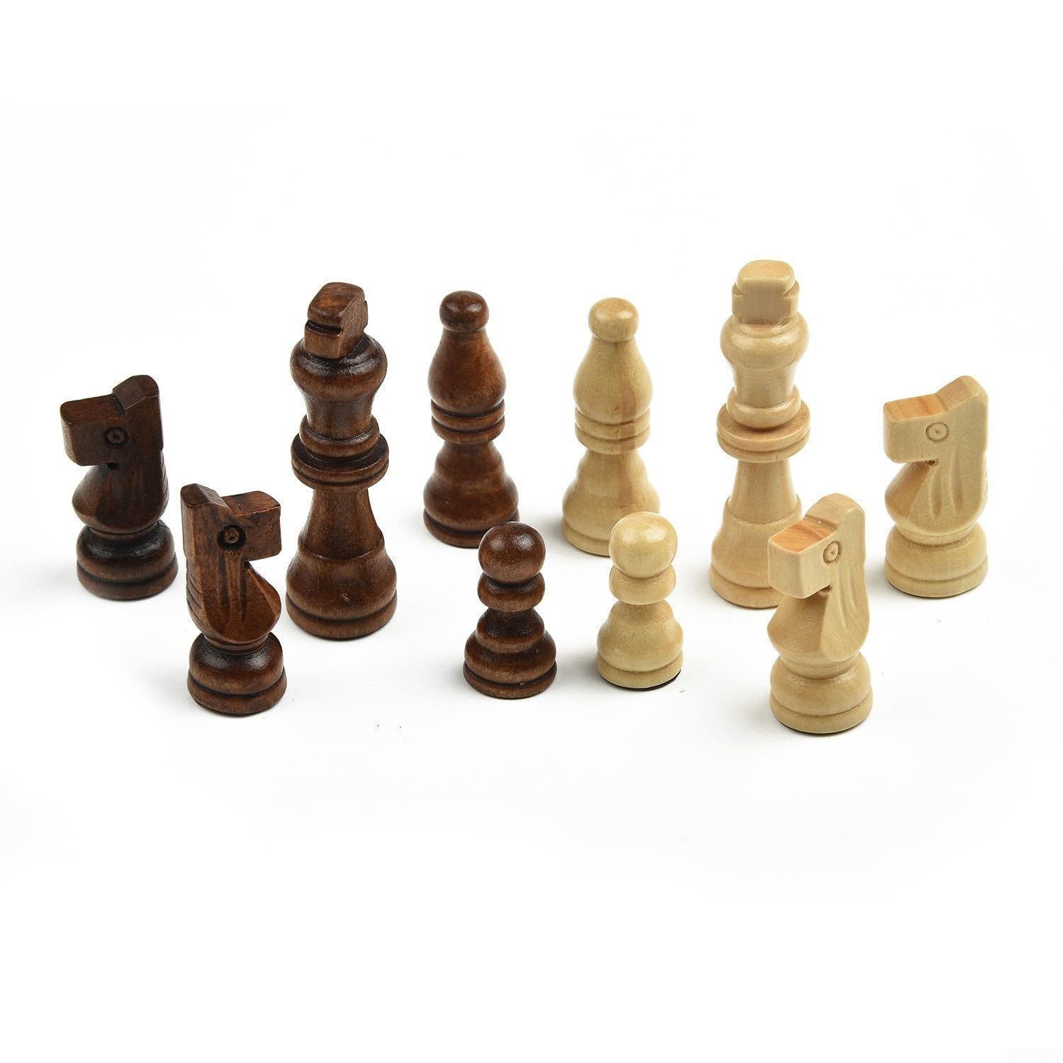 32pcs Wooden Chess Pieces Set Hand Crafted 65mm Size Classic Strategy Game Pieces Suitable for Family Play