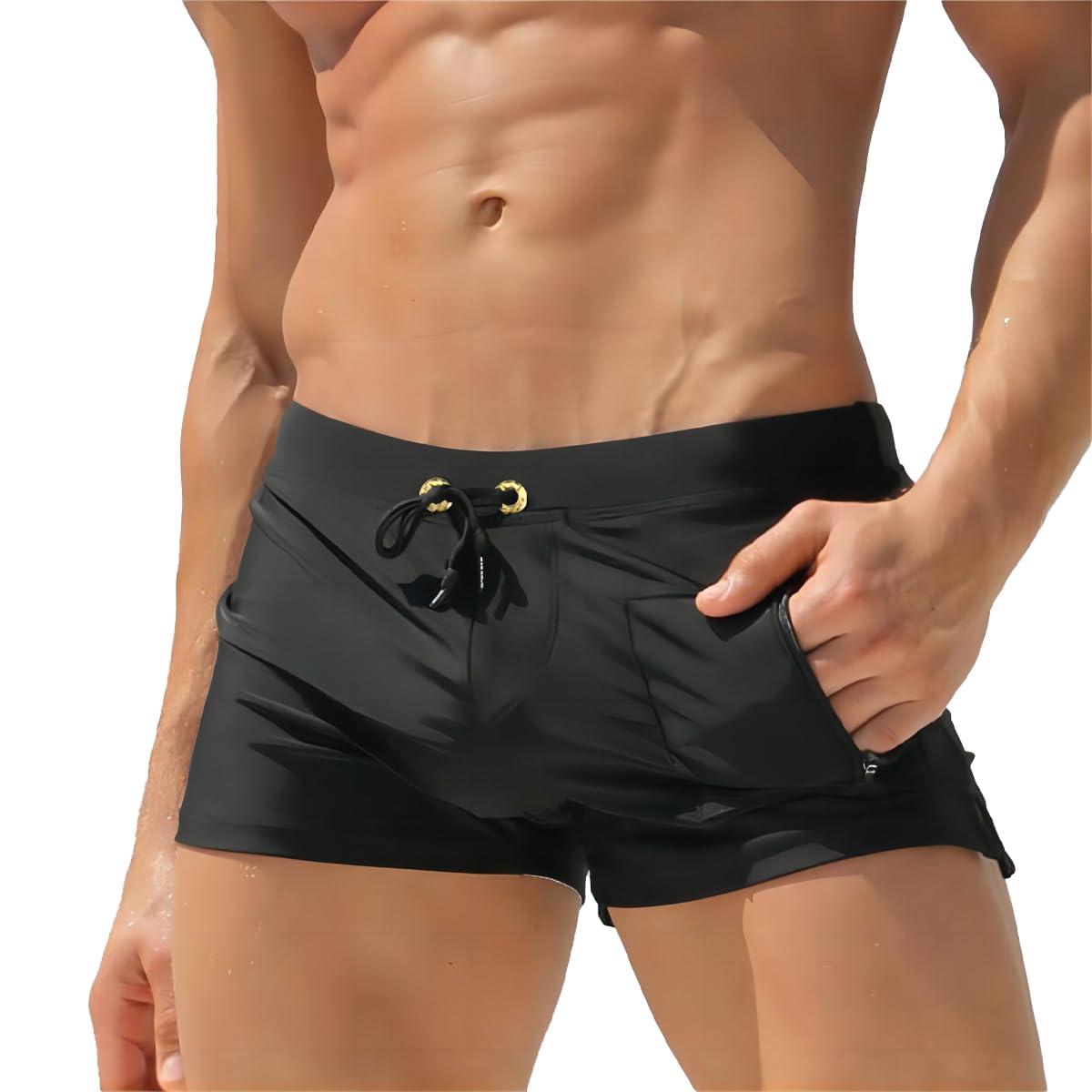 Qrity Pantalones Cortos para Hombre, Hombre Transpirable Bañadores, Playa Traje de Baño, Shorts de Baño con Cordón, Shorts de Baño Sporty