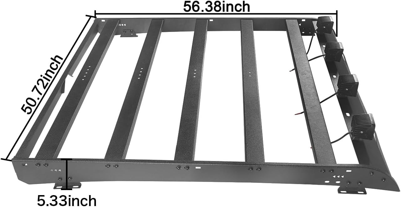 Dimensional diagram of the Hooke Road Roof Rack