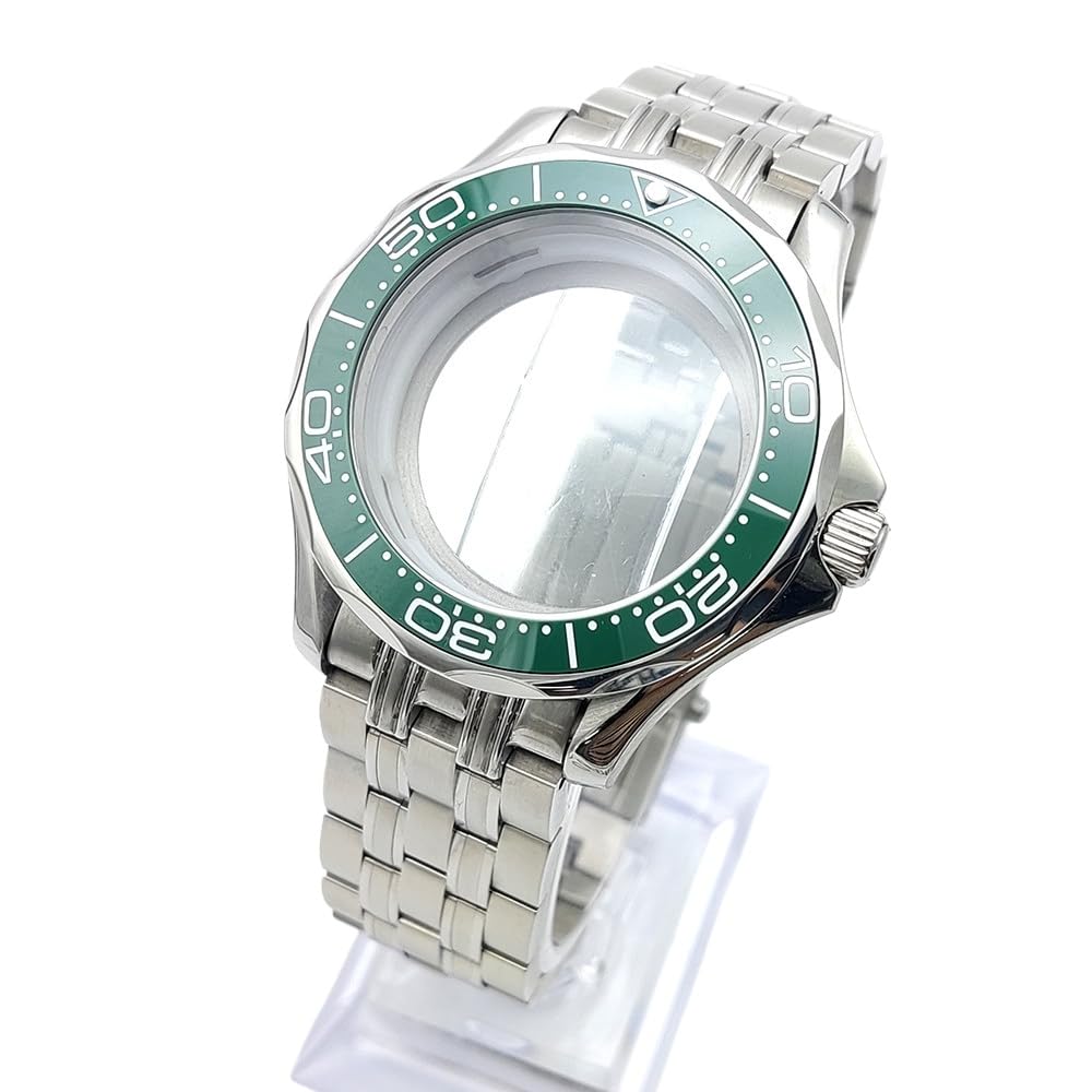 41mm Muszelkowy Bezel Nurkowy Zegarek Modyfikacja Kit, Pasuje dla Mechanizm NH35 NH36 30,5mm - 31mm Duża Tarcza, Koperta Zegarka & Bransoleta Set dla Omega Seamaster 300M