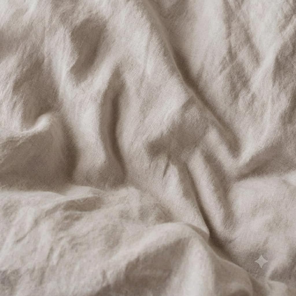 LNT France Taie d'oreiller Carrées 100% Lin Lavé 65x65 cm Sable