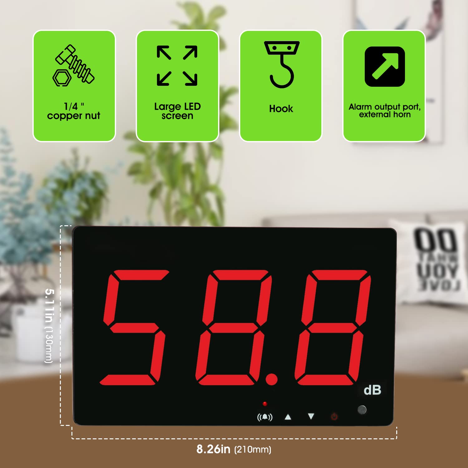 PCE-TSM 3 Desktop Decibelmeter & Hygrometer - 30-130 dB - Groot 6,9