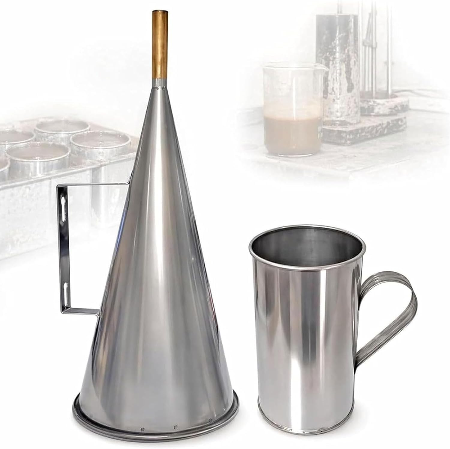 Viscosímetro De Embudo Marsh, Kit De Prueba De Viscosidad De Lodo De Acero Inoxidable Con Vaso De 946 Ml For Fluidos De Perforación De Yacimientos Petrolíferos