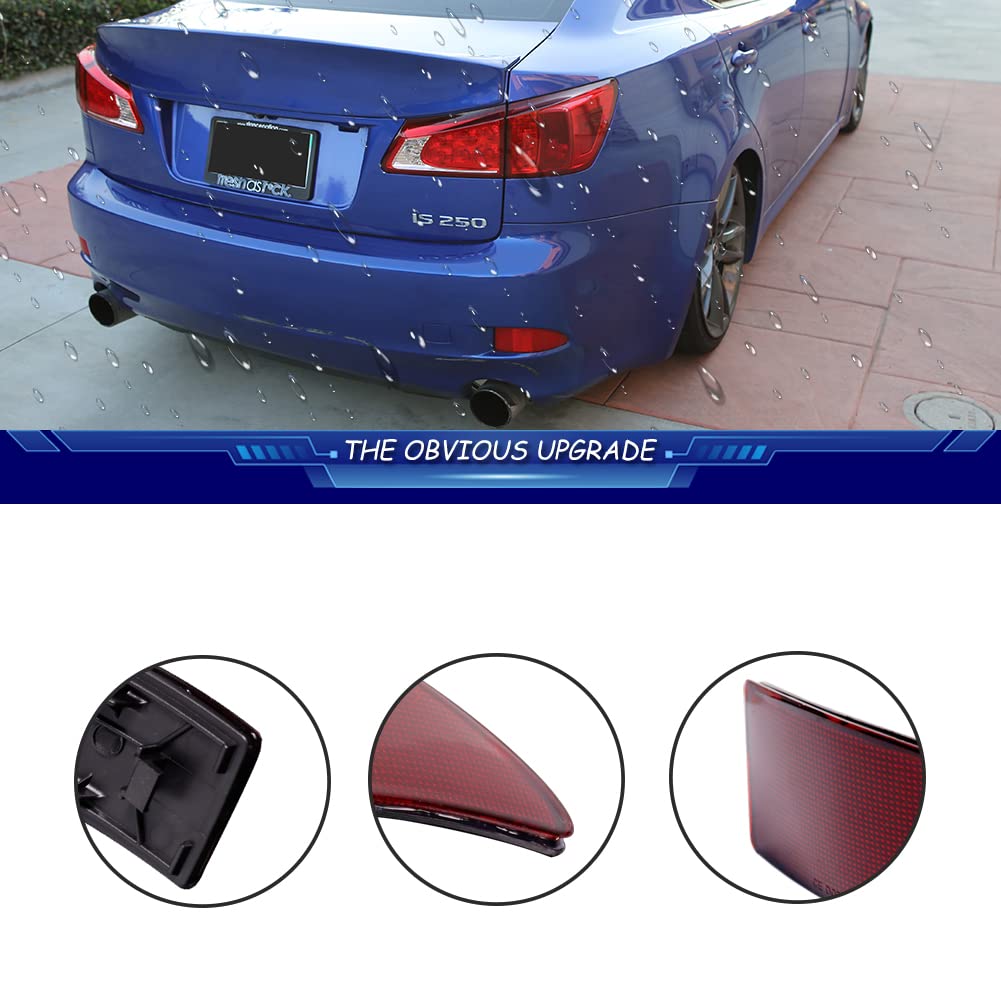 LED Rear Reflector Lights 2-Piece Red LED Bumper Reflector Lights For 2006-2013 Lexus IS250/IS350 - Brake/Tail/Signal Functions Lexus IS250 LED Bumper Lights - Foto 3